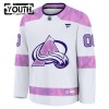 Colorado Avalanche Trikot Custom Fanatics Hockey Fights Cancer Practice 2024-25 Weiss - Kinder